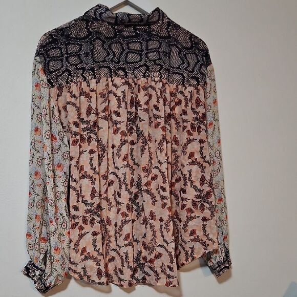 Free People Orange Long Sleeve Button Down Shirt - Picture 6 of 6